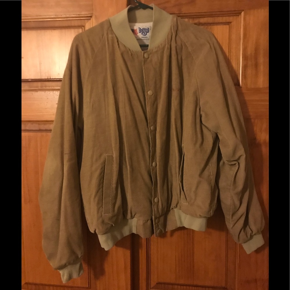 Vintage Mens MBA Large Tan Corduroy Jacket Vermeer - Picture 2 of 8